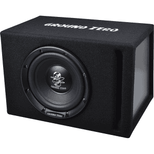 Ground Zero GZIB 20BR subwoofer za avto z ohišjem.