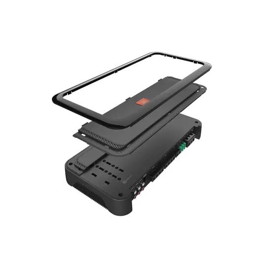 CarAudioEmpire hochwertiger Auto-Audioverstärker mit Smartphone-Halter.