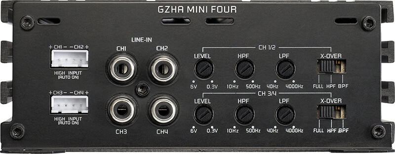 Auto Verstärker mit Hoch- und Tiefpassfiltern für Car-Audio-Systeme.