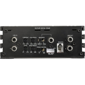 GZHA Mini One Verstärker mit Line-In, Line-Out und Subsonic-Filter für Car-Audio.