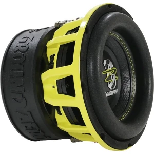 Hochleistungs-Subwoofer für Car-Audio-Systeme, gelb und schwarz.