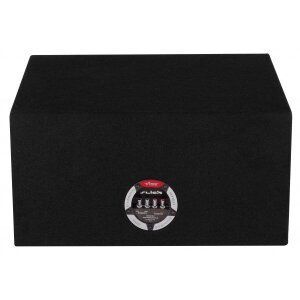 Vibe SLICKCBR12-V7 subwoofer v ohišju za globok bas, idealen za avtozvočne sisteme.