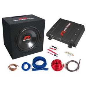 Renegade RBK550XL bass set with amplifier and subwoofer for car audio upgrades.