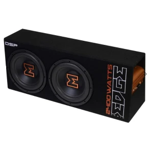Aktiver Gehäusesubwoofer Edge EDBX12TADSP-E3 für kraftvollen Bass im Auto.