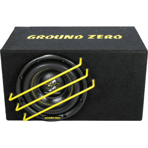 Aktiver Ground Zero Gehäusesubwoofer GZRB 20SPL-ACT für Car-Audio.