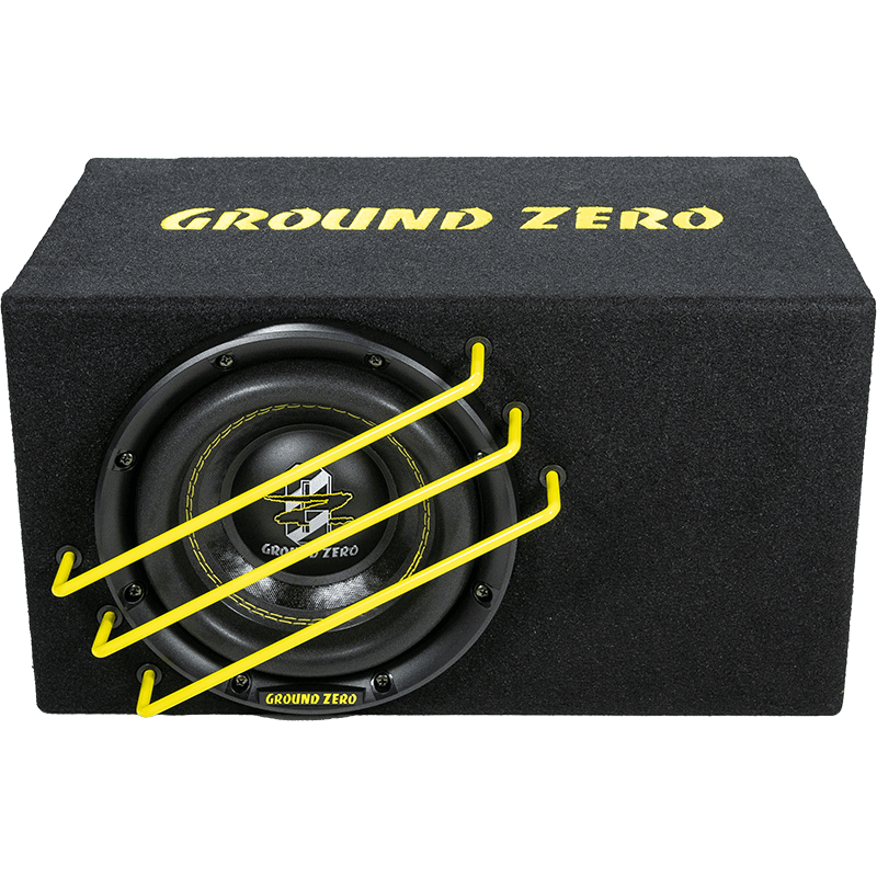 Aktiver Ground Zero Gehäusesubwoofer GZRB 20SPL-ACT für Car-Audio.